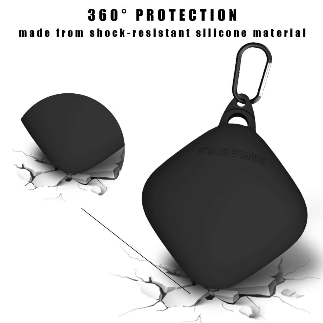 For Apple Beats Powerbeats Pro Bluetooth Headset Drop-roof Dust-proof Silicone Protect ... (Black)