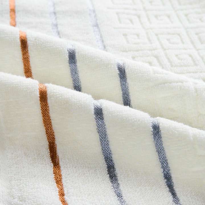 3 PCS Plaid Cotton Towel Bath Set(Dark Gray)