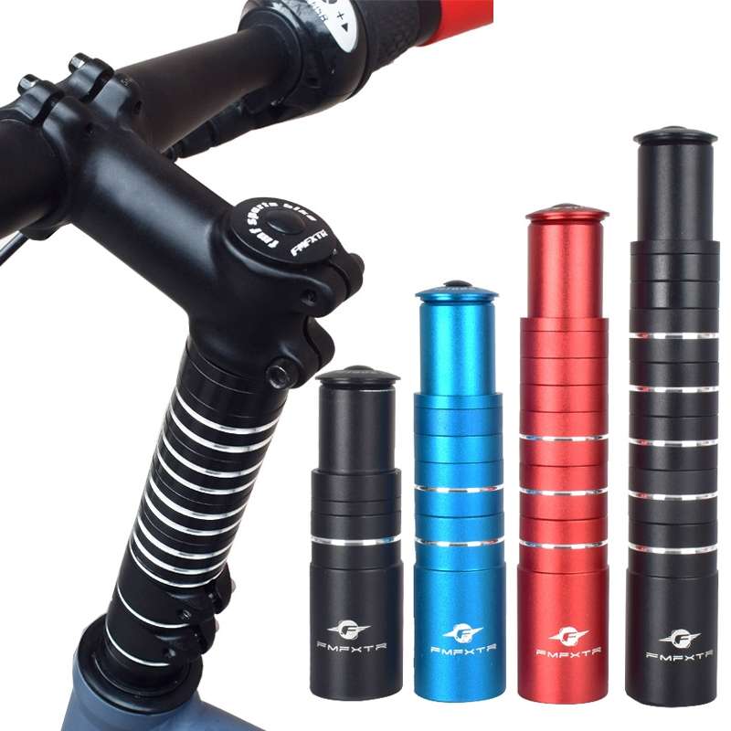 FMFXTR Mountain Bike Handlebar Aluminum Alloy Height Increaser, Increase Height:14.4cm(Blue)