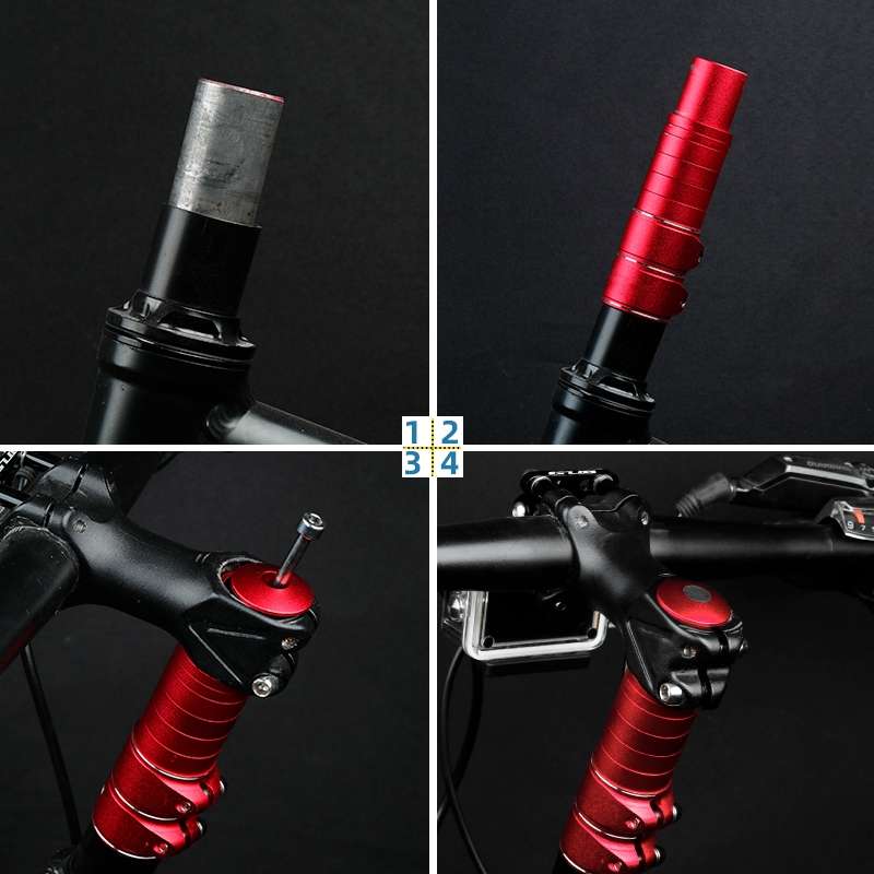 FMFXTR Mountain Bike Handlebar Aluminum Alloy Height Increaser, Increase Height:14.4cm(Blue)