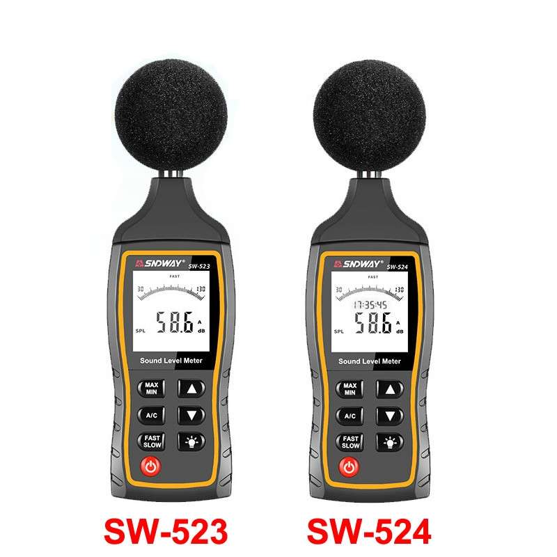 SNDWAY Handheld High Precision Noise Decibel Meter, Model:SW524(Storage+USB Communication)