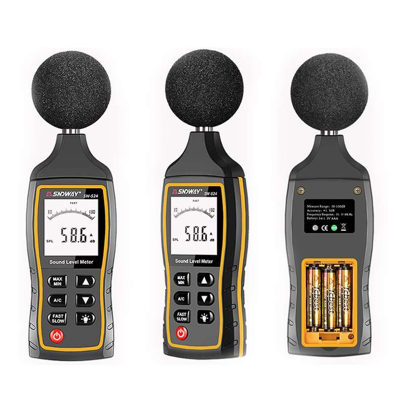 SNDWAY Handheld High Precision Noise Decibel Meter, Model:SW524(Storage+USB Communication)