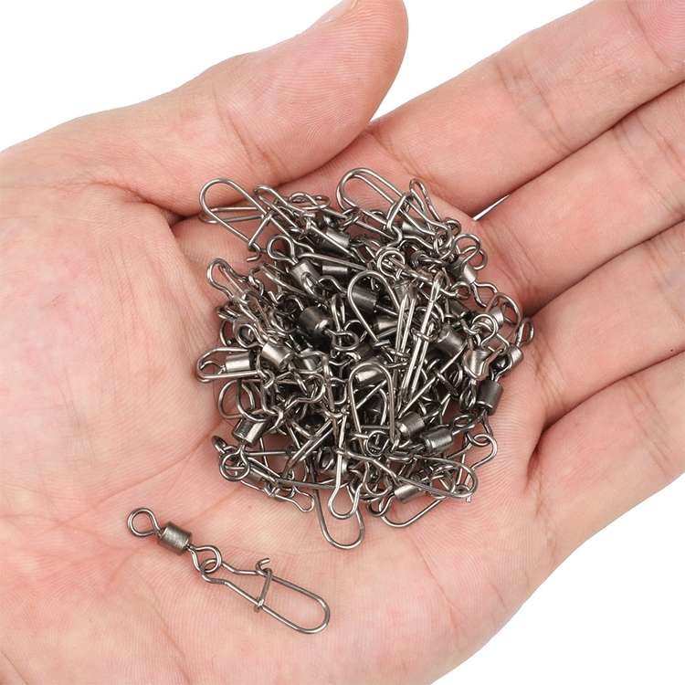 10pcs /Pack Stainless Steel Fishing Connector Bearing Rolling Swivel Connector Fishi ... (4(30mm))
