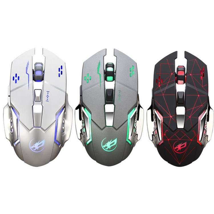 WARWOLF Q8 Wireless Rechargeable Mouse Glowing Gaming Mouse(Black)