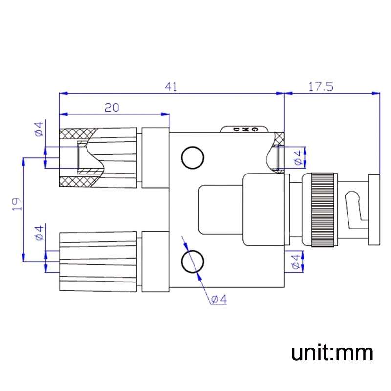 5pcs BNC Male Plug To Two Banana Jack Female Connector RF Adapter(Black)