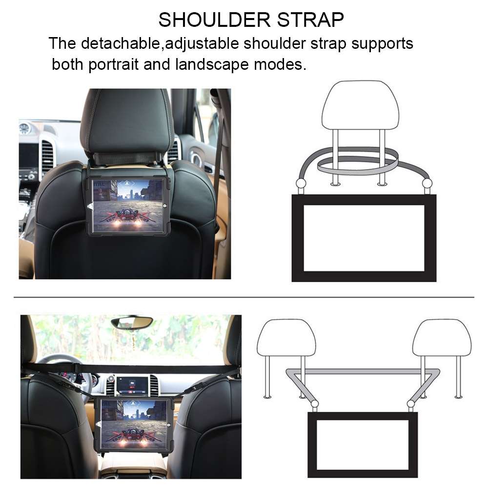 360 Degree Rotation Silicone Protective Cover with Holder and Hand Strap and Long Stra ... (White)