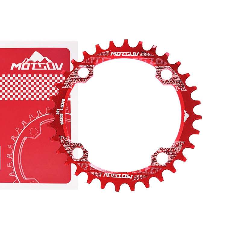 MOTSUV Narrow Wide Chainring MTB Bicycle 104BCD Tooth Plate Parts(Red)