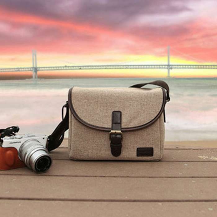 Retro Photo Camera Bag Case Cover For Canon EOS 200D 77D 7D 80D 800D 1300D 6D 70D ... (Dark Khaki)