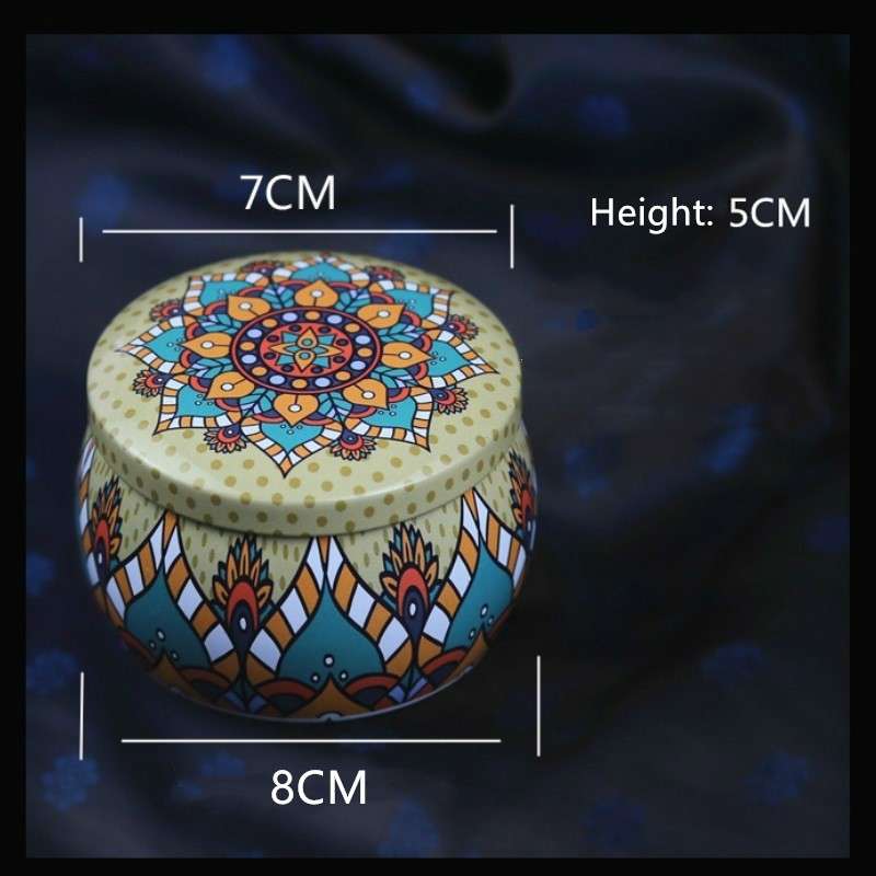 Mini Gift Jewelry Tin Box Cookie Candy Tea Storage Round Drum Tinplate Box Drawer Organizer(Style E)