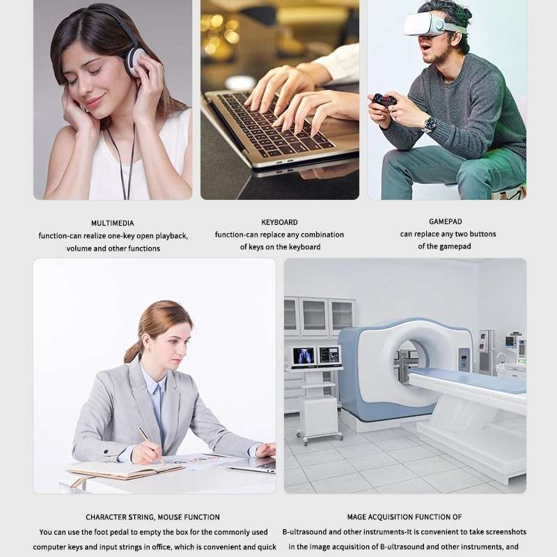 Wireless Foot Pedal Control Switch Keyboard Adapter For Computer, Style:Two-Pendal Two-Button
