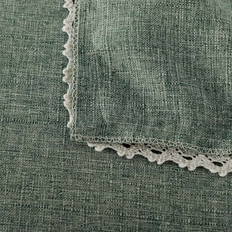 Decorative Tablecloth Imitation Linen Lace Table Cloth Dining Table Cover, Size:130x170cm(Dark Brown