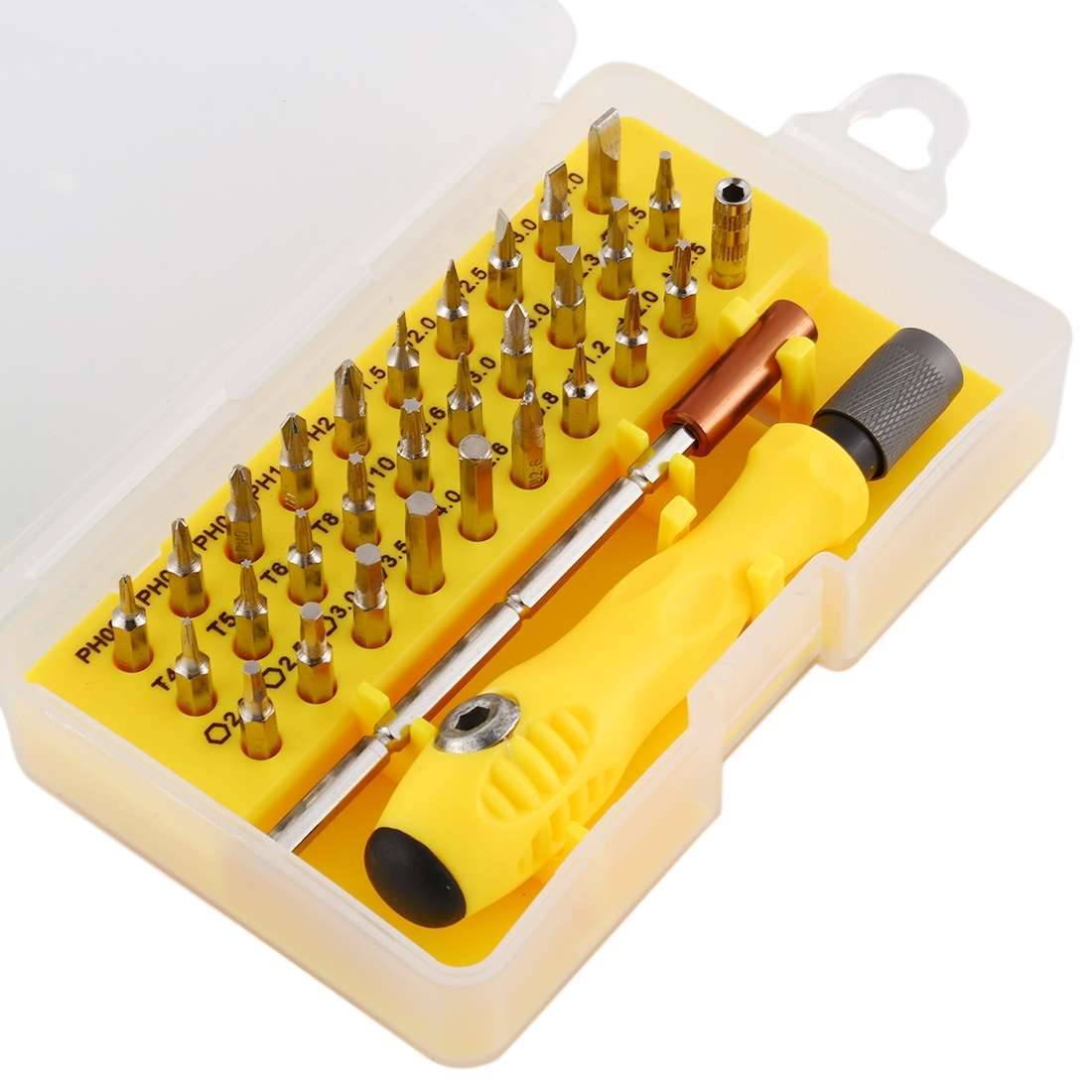 32-in-1 CRV Steel Mobile Phone Disassembly Repair Tool Multi-function Combination Scr ... (Yellow)