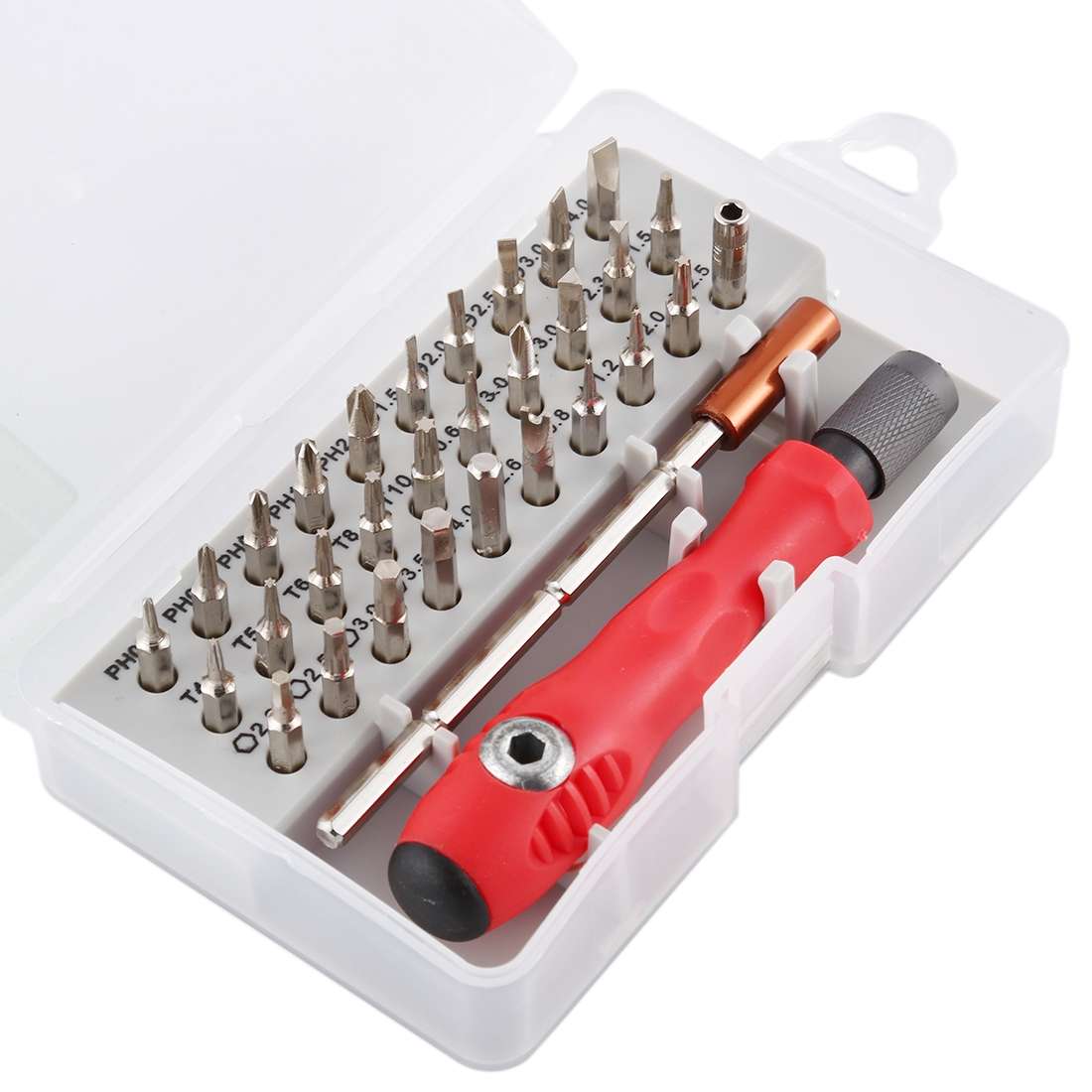 32-in-1 CRV Steel Mobile Phone Disassembly Repair Tool Multi-function Combination Screwd ... (Red)