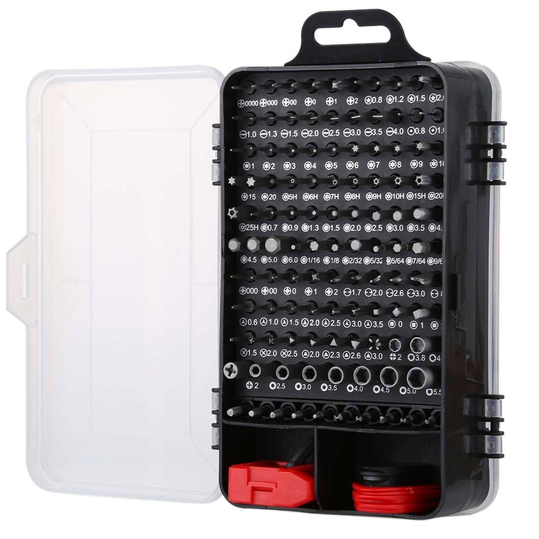 135 in 1 DIY Mobile Phone Disassembly Tool Clock Repair Multi-function Tool Screwd ... (Black Red)