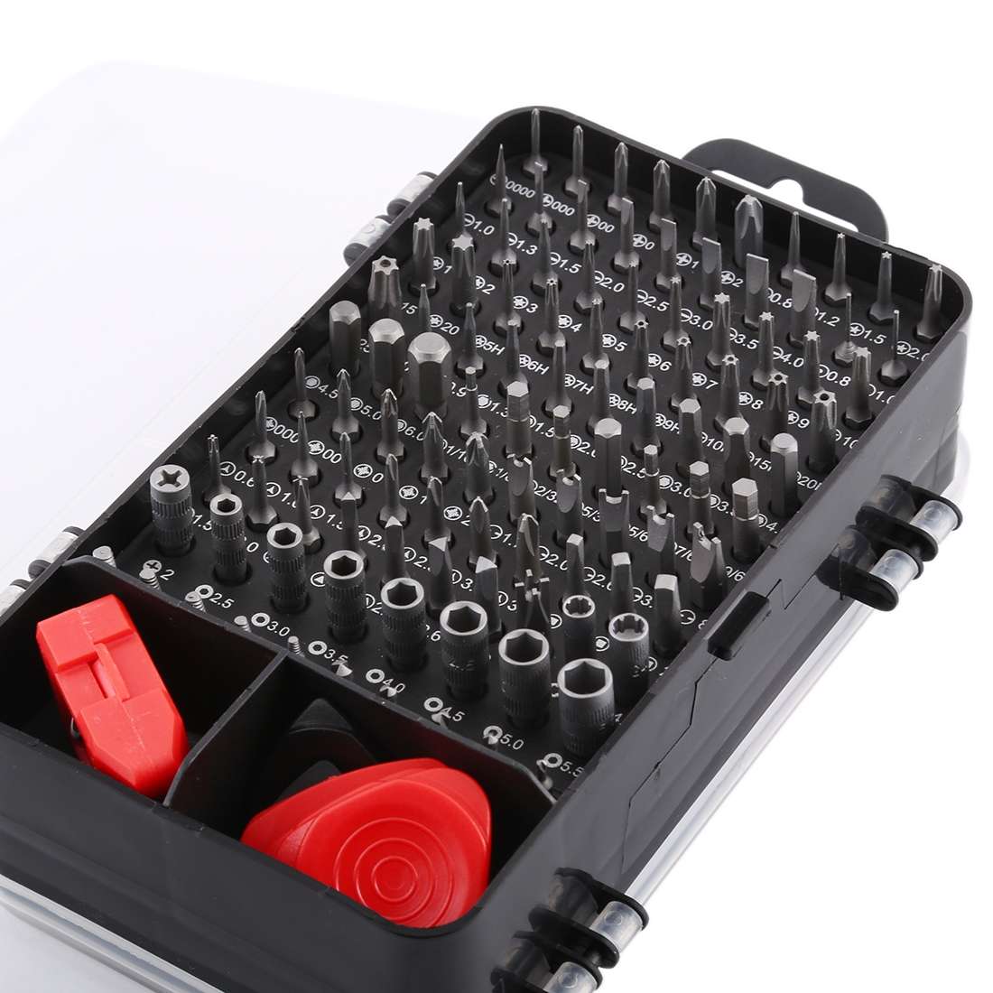 135 in 1 DIY Mobile Phone Disassembly Tool Clock Repair Multi-function Tool Screwd ... (Black Red)