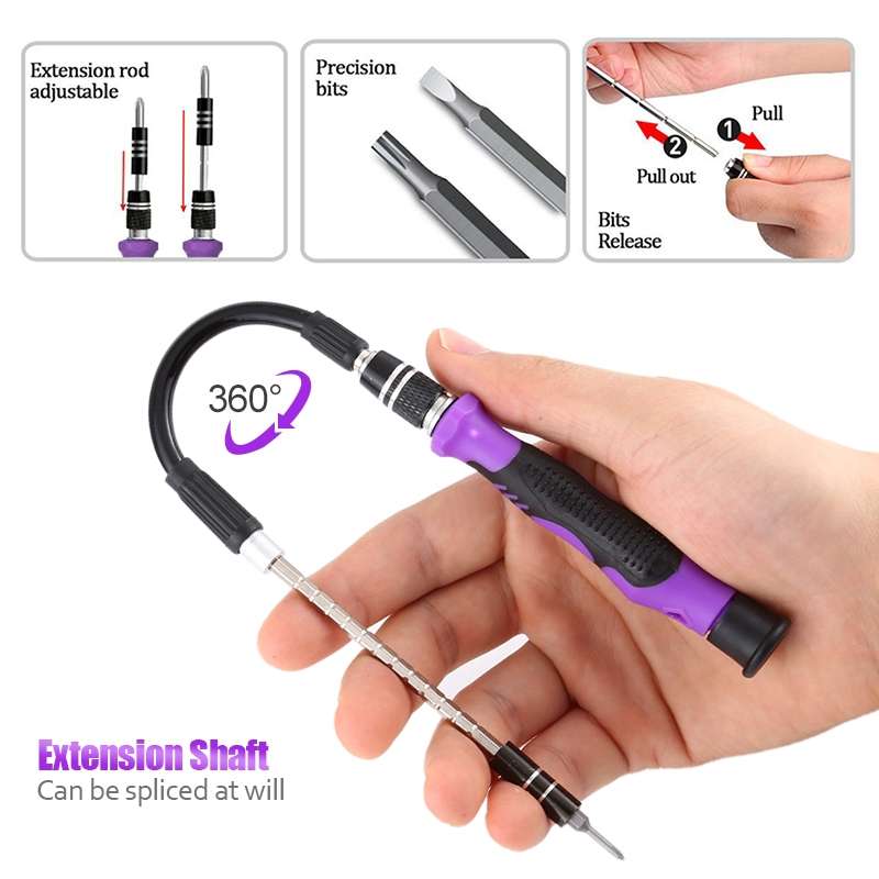 135 in 1 DIY Mobile Phone Disassembly Tool Clock Repair Multi-function Tool Screwd ... (Black Red)