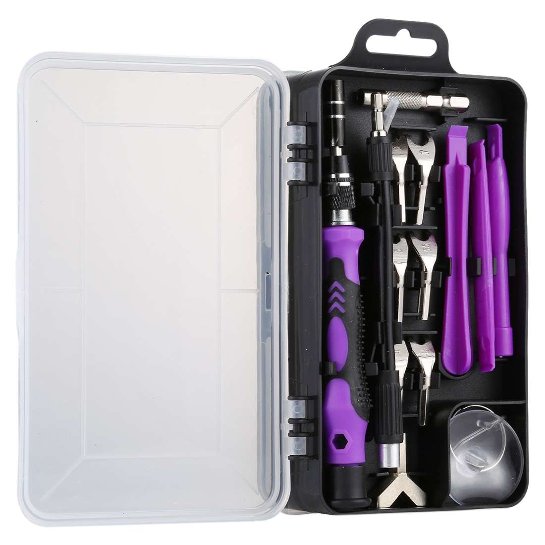 135 in 1 DIY Mobile Phone Disassembly Tool Clock Repair Multi-function Tool Scr ... (Black Purple)