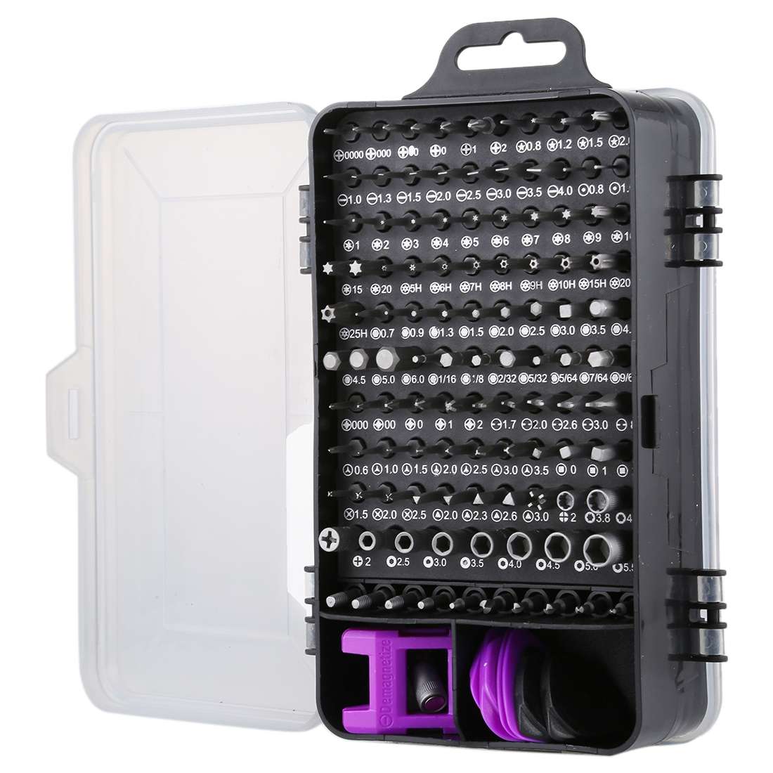 135 in 1 DIY Mobile Phone Disassembly Tool Clock Repair Multi-function Tool Scr ... (Black Purple)