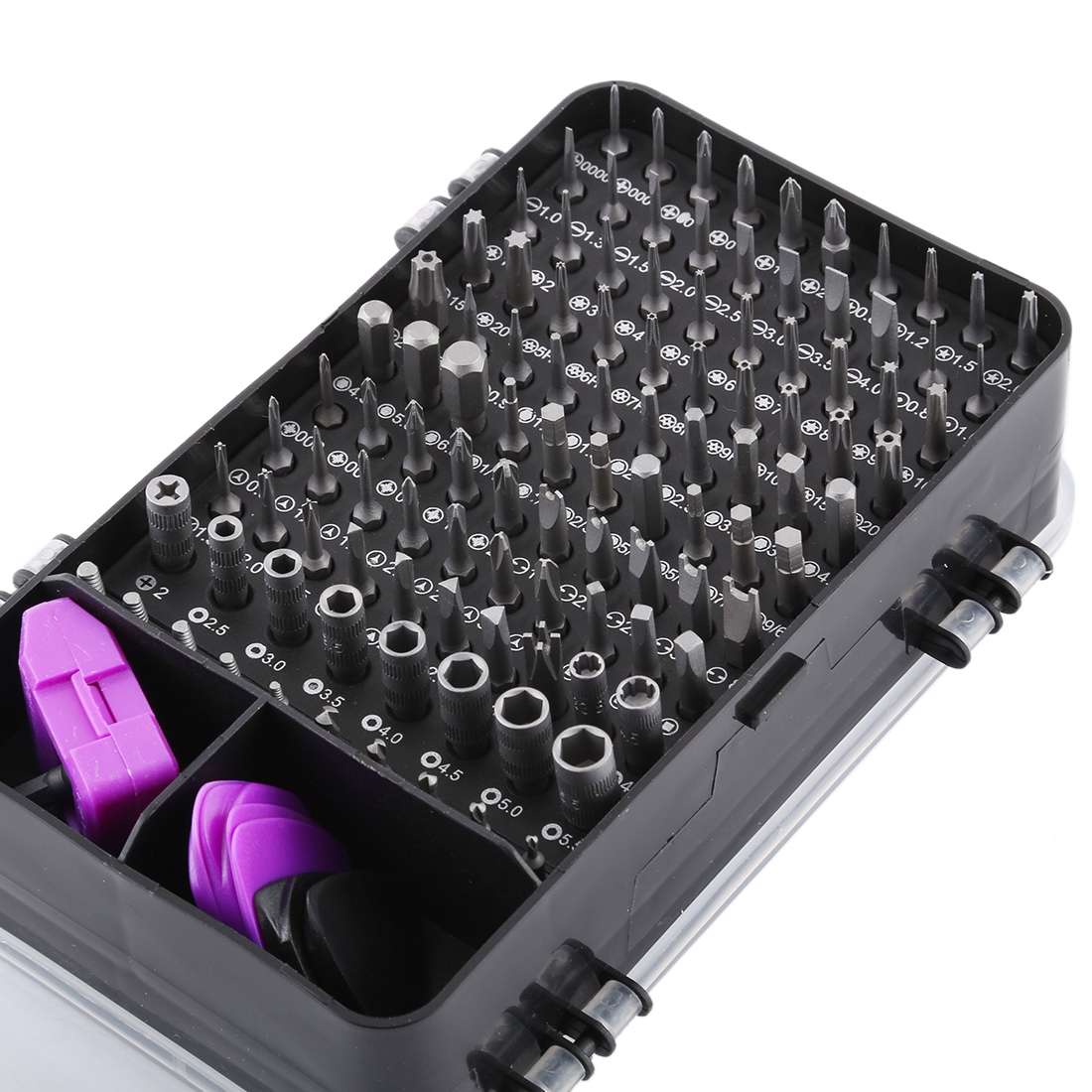135 in 1 DIY Mobile Phone Disassembly Tool Clock Repair Multi-function Tool Scr ... (Black Purple)