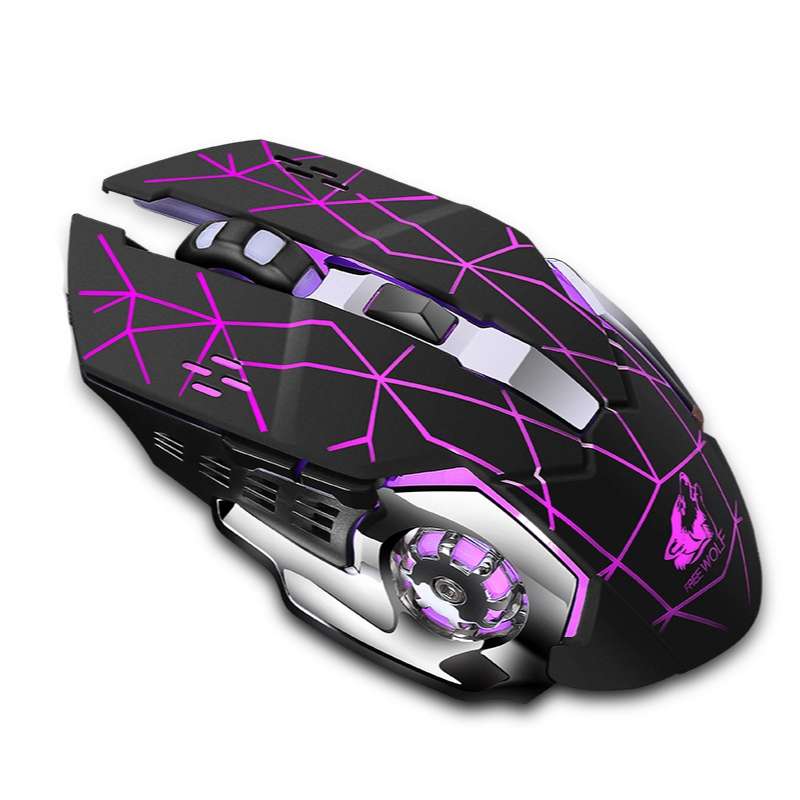 FREEDOM-WOLF X8 2400 DPI 6 Keys 2.4G Wireless Charging Silent Luminous Gaming Mechanical Mouse(Metal