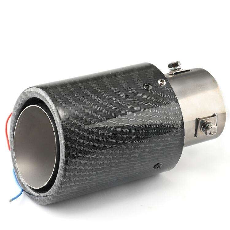 Car Modification Carbon Fiber Luminous Tail Throat LED Lights Modified Car Exhaust Pipe Spitfire ...