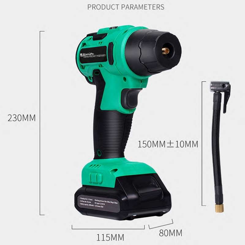 SUITU High-pressure Handheld Smart Digital Display Car Portable Wireless Tire Inflator(Green)