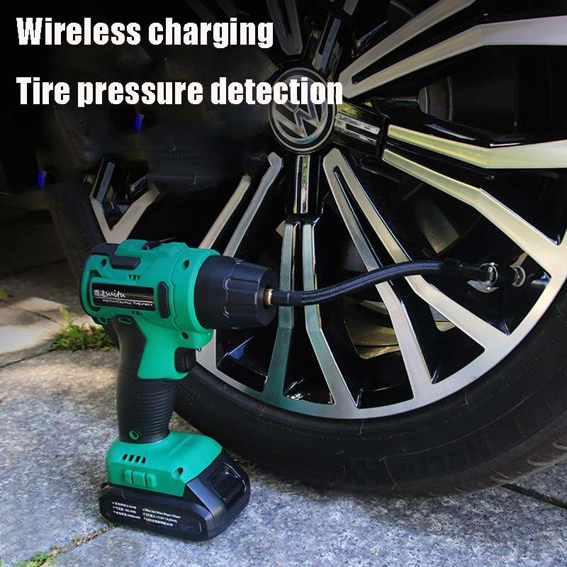SUITU High-pressure Handheld Smart Digital Display Car Portable Wireless Tire Inflator(Green)
