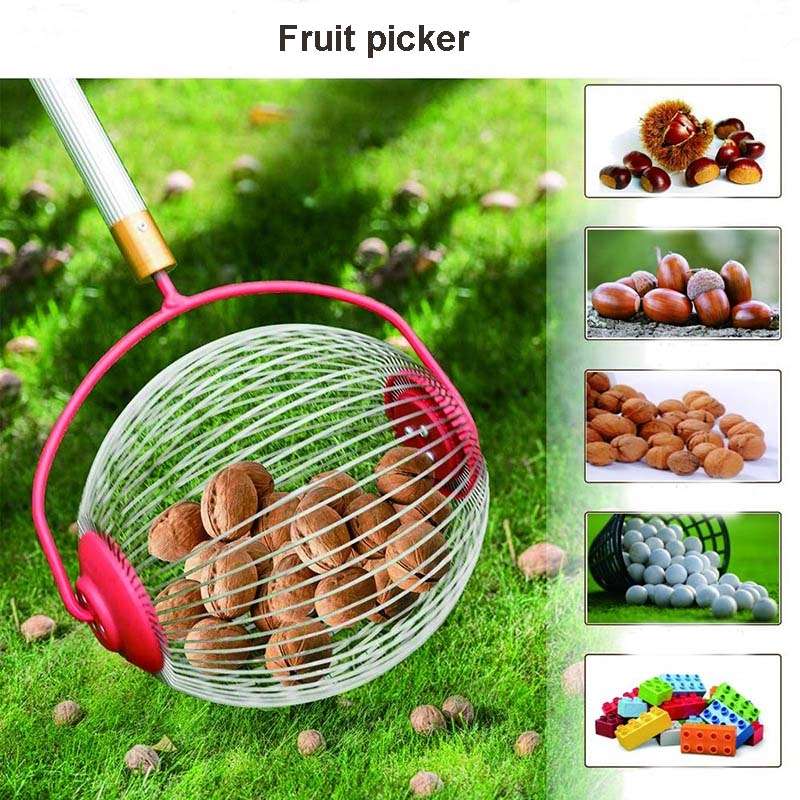Garden Tools Nut Collector Fruit Picker Picking Walnut Picking Chestnut Picker, Style:Telescopic Rod
