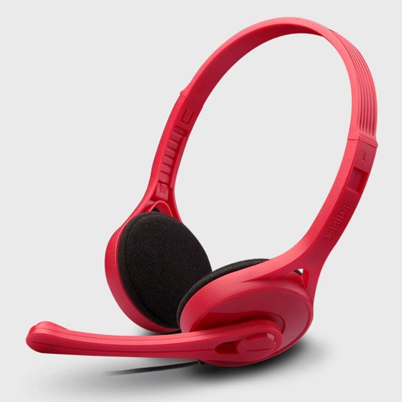 Edifier K550 3.5mm Plug Wired Wire Control Stereo Computer Game Headset with Micro ... (China Red)