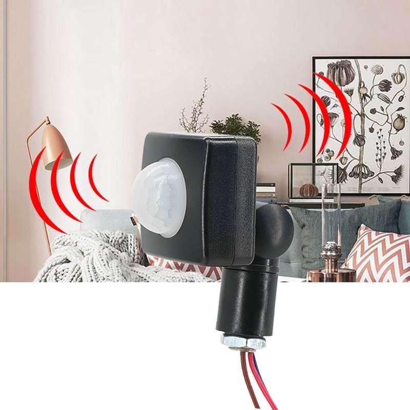 Automatic Security PIR Infrared Motion Sensor Detector Wall Spotlights Switch, Size:12mm(Black)
