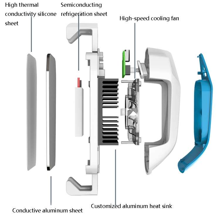 Glacier Mobile Phone Cooling Back Clip Mobile Phone Cooling Aid Semiconductor + Fan Mobile Phone R