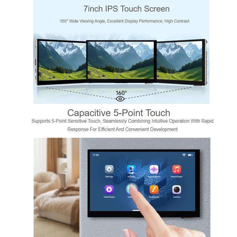 WAVESHARE ESP32-P4-WIFI6 7-Inch Five-Point Touchscreen Development Board 1024x600 Resolution, Versio