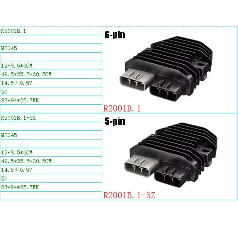 2001B.1 Motorcycle Rectifier For Can-Am Commander 1000 RHINO700/YXR700, Style:6-pin
