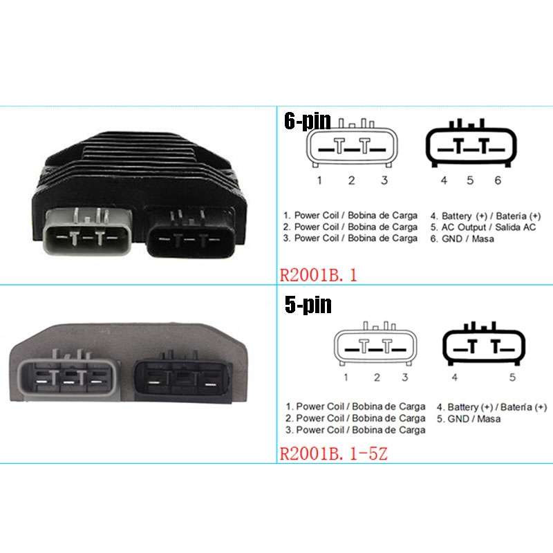 2001B.1 Motorcycle Rectifier For Can-Am Commander 1000 RHINO700/YXR700, Style:6-pin