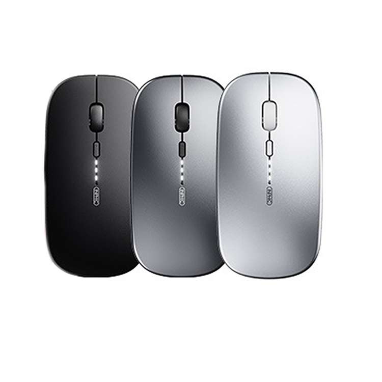 Inphic PM1 Office Mute Wireless Laptop Mouse, Style:Battery Display(Metallic Gray)