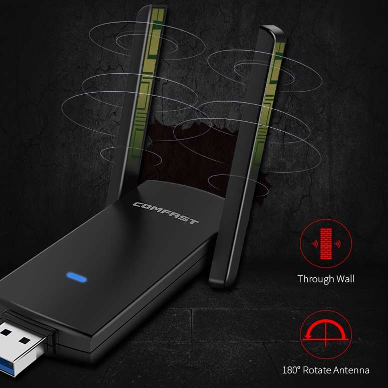 COMFAST CF-924AC V2 1200Mbps Dual Frequency Gigabit USB Computer WIFI Receiver High Power Wireless