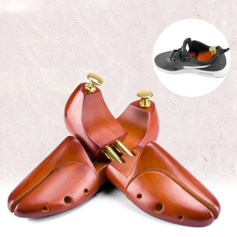 1 Pair Solid Wood Retractable Shoe Last Adjustable Shoe Supporter Shaping Moisture-Pro ... (37-38)