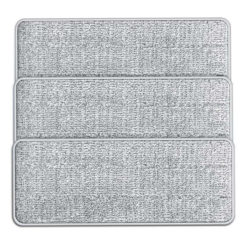 5 PCS Flat Mop Head Microfiber Hook-And-Loop Replacement Cloth