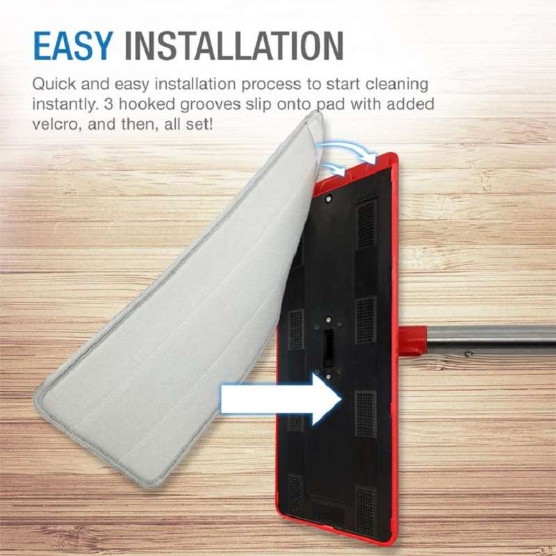 5 PCS Flat Mop Head Microfiber Hook-And-Loop Replacement Cloth