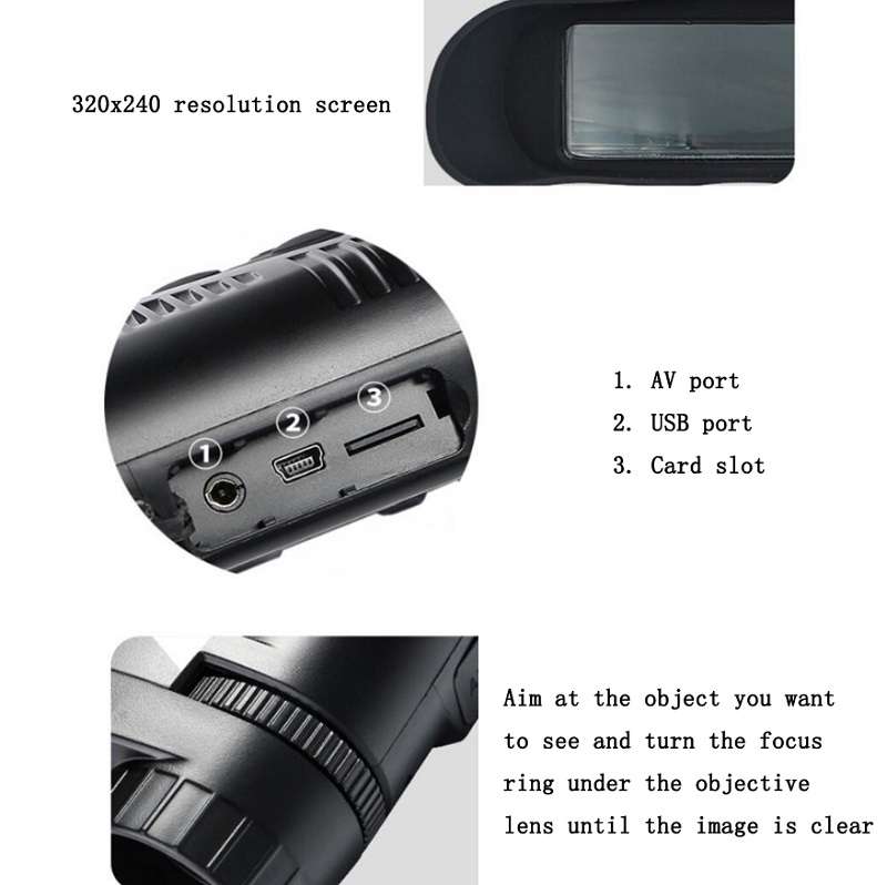 High-Definition Digital Night Vision Camera With Screen Photo/Video/Patrol/Infrared/Night Vision/Bin