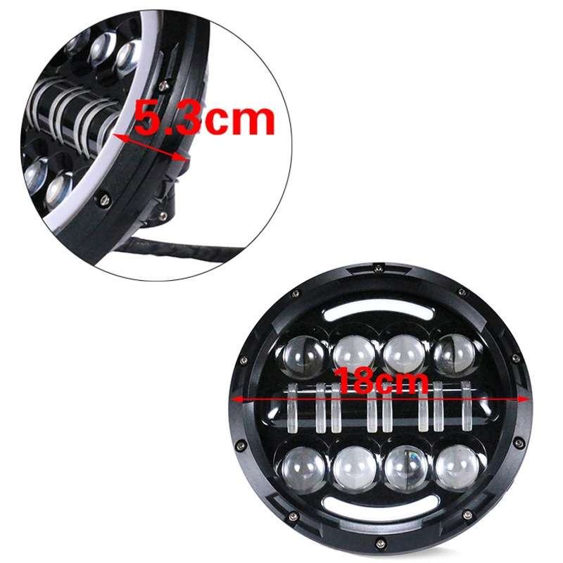 7 Inch Motorcycle Retro Modified Headlights Day Trip LED Far Near Beam Lights For Wrangler / Harle