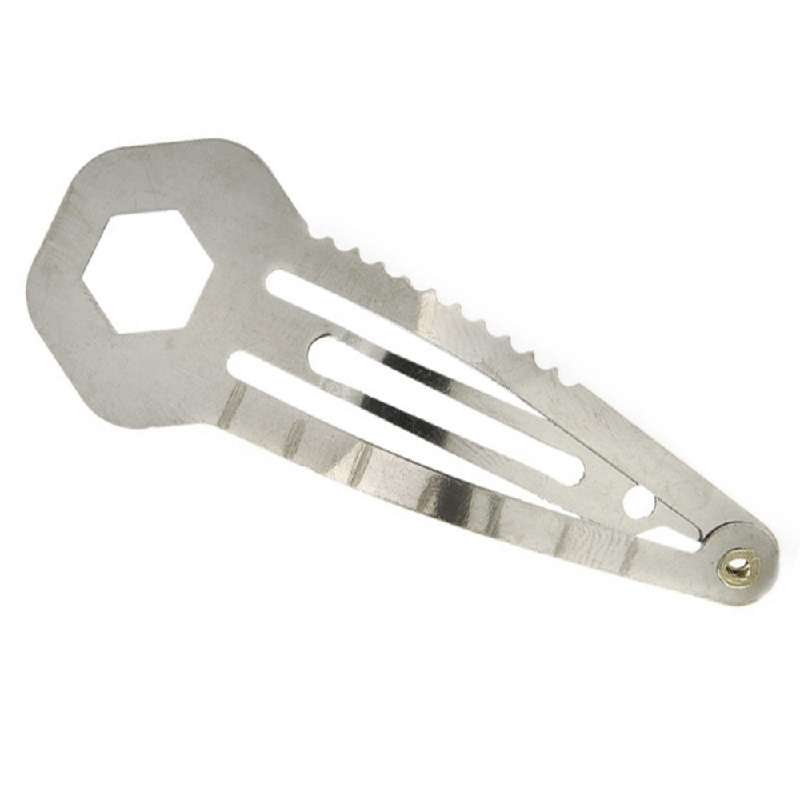2 PCS 8 in 1 Multifunctional Hair Clip Outdoor Self-Defense First Aid Tool(Silver)