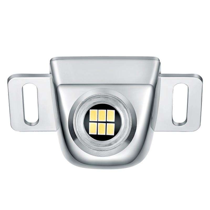 Car LED Electric Eye Reversing Light External Bulb Modified License Plate Auxiliary Light(Black)