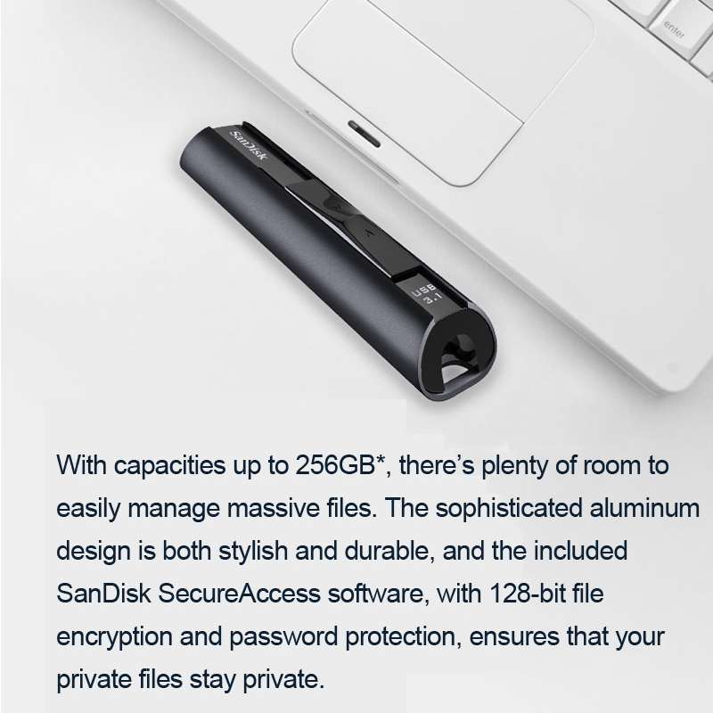 SanDisk CZ880 High Speed Metal USB 3.1 Business Encrypted Solid State Flash Drive U Disk, Capacity:
