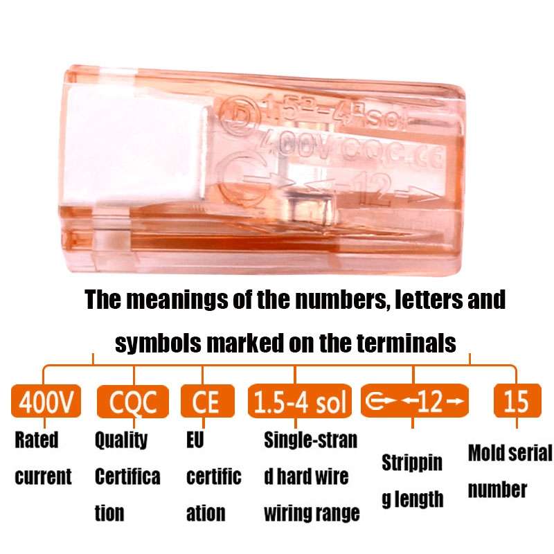 10 PCS 602A Wire Quick Connector Terminal Block Plug-In Parallel Splitter Crimp Cap Copper Insulated
