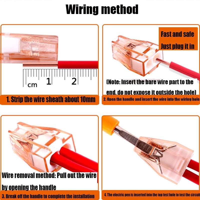 10 PCS 602A Wire Quick Connector Terminal Block Plug-In Parallel Splitter Crimp Cap Copper Insulated