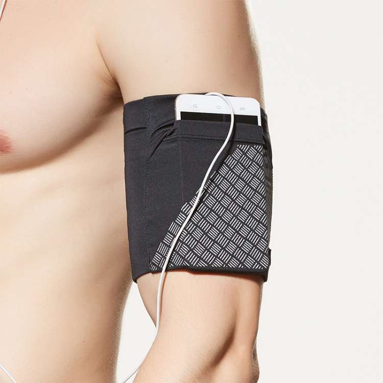 Reflective Motion Arm Bag Close Mobile Phone Bag, Size:M(Black)