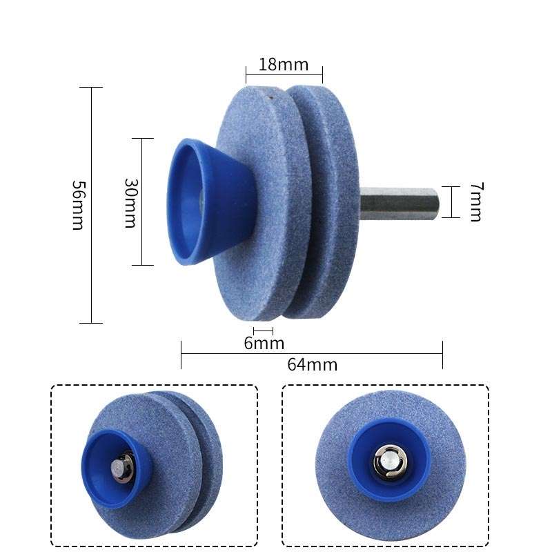 Lawn Mower Sharpener Grinding Wheel Sharpener Industrial Grinding Head, Specification: 2-layer Blue