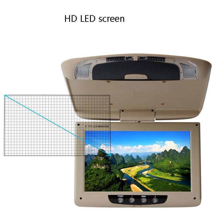 9 Inch Car HD Car Reversing Display Car Ceiling Display(Beige)