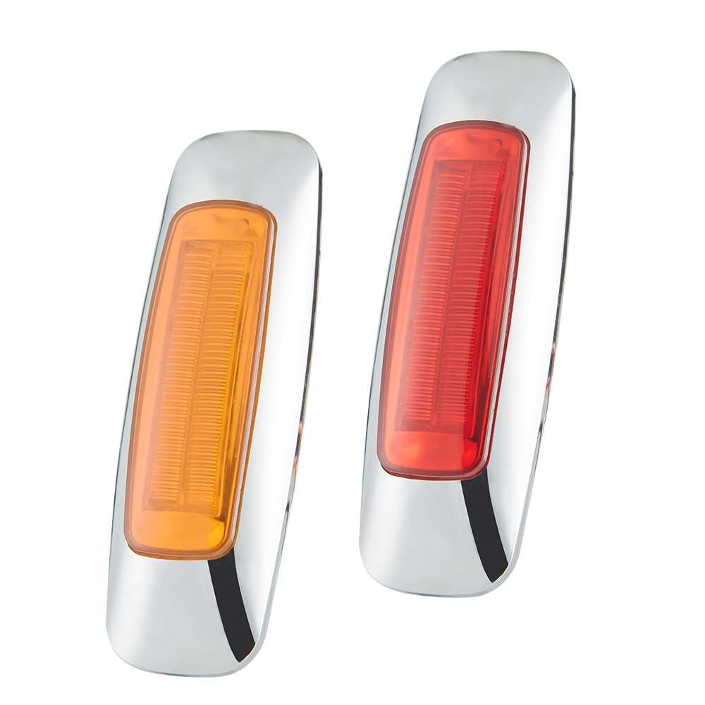 2 PCS 12/24V 8 LEDs Explosion Lightning Plating Edge Light Side Tail Light(Yellow)